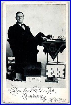 C1910's Charles B. Tripp Armless Circus Performer Autograph Antique Postcard