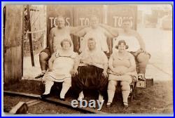 C1910's Circus Side Show Fat People RPPC Photo Unposted Antique Postcard