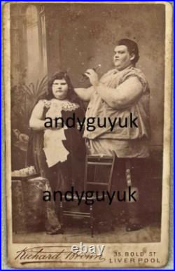 CDV Circus Act Fat Man Trumpet Antique Photo Liverpool Richard Brown