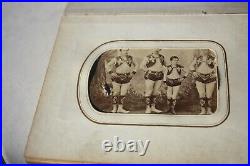 CDV Circus Boy Acrobats, Gurney, album 20 photograph, Oxen hitched to cart