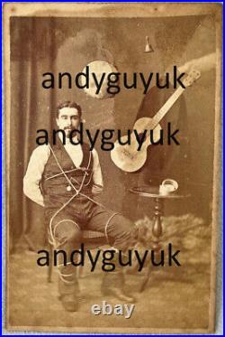 CDV Magician Escape Artist Illusionist Levitating Object Circus Antique Photo