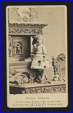 CDV Photo Tiny Circus Performer for Barnum NELLIE KEELER by Bogardus Sideshow
