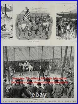 CIRCUS in Country 8 Views, Set-up, Photographer Camera, Huge 1880s Antique Print CIRCUS in Country 8 Views, Set-up, Photographer Camera, Huge 1880s Antique Print