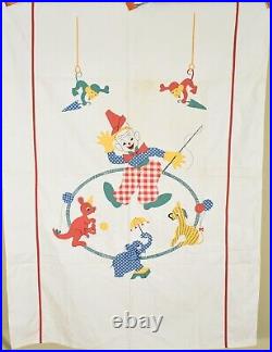 COLORFUL Vintage 30's Circus Applique Crib Spread + Matching Sham