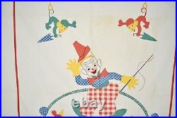 COLORFUL Vintage 30's Circus Applique Crib Spread + Matching Sham