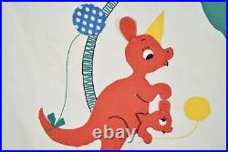 COLORFUL Vintage 30's Circus Applique Crib Spread + Matching Sham