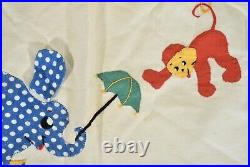 COLORFUL Vintage 30's Circus Applique Crib Spread + Matching Sham