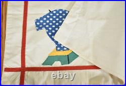 COLORFUL Vintage 30's Circus Applique Crib Spread + Matching Sham