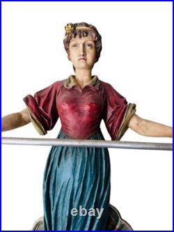 Calliope Wagon Figure Woman Circus Parade Banner Holder