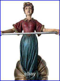 Calliope Wagon Figure Woman Circus Parade Banner Holder