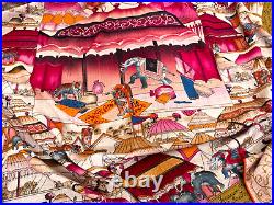 Cashmere & Silk Shawl Scarf with Circus Theme in Soft Challis A355