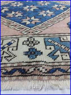 Caucasian Antique Rug 19th Century Blue Stars Carpet Rug