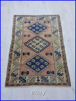 Caucasian Antique Rug 19th Century Blue Stars Carpet Rug