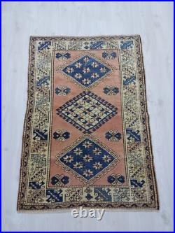 Caucasian Antique Rug 19th Century Blue Stars Carpet Rug