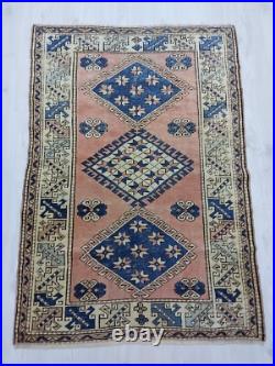 Caucasian Antique Rug 19th Century Blue Stars Carpet Rug