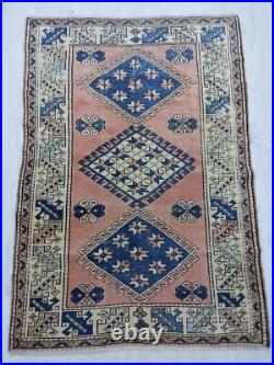 Caucasian Antique Rug 19th Century Blue Stars Carpet Rug