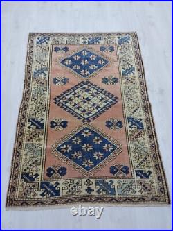 Caucasian Antique Rug 19th Century Blue Stars Carpet Rug