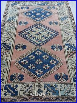 Caucasian Antique Rug 19th Century Blue Stars Carpet Rug
