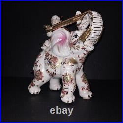 Ceramic Satsuma Circus Elephant Vintage Antique Japanese Art Sculptures