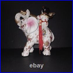 Ceramic Satsuma Circus Elephant Vintage Antique Japanese Art Sculptures