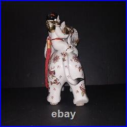 Ceramic Satsuma Circus Elephant Vintage Antique Japanese Art Sculptures