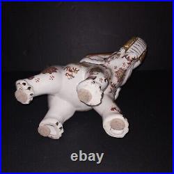 Ceramic Satsuma Circus Elephant Vintage Antique Japanese Art Sculptures