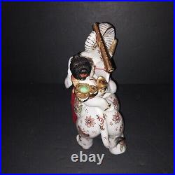 Ceramic Satsuma Circus Elephant Vintage Antique Japanese Art Sculptures