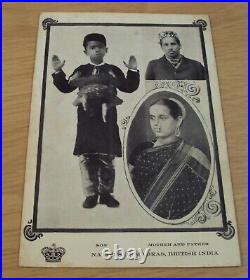 Circa 1900 ANTIQUE'Cabinet CARD Type' PHOTOBRITISH INDIA FAMILY Circus FREAK