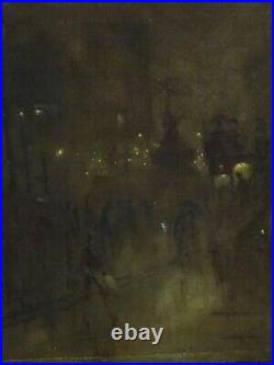Circa 1920 English London Street Scene Piccadilly Circus At Night by Frank HIDER
