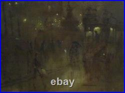 Circa 1920 English London Street Scene Piccadilly Circus At Night by Frank HIDER