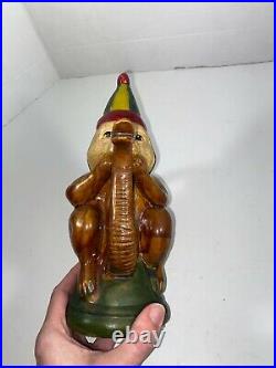 Clay Ceramic Circus Monkey Antique Vintage Figure Unusual