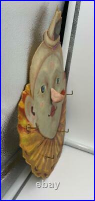 Clown Ring Toss Game Rare Circus Antique 1900 Paper Lithograph Paper Mache