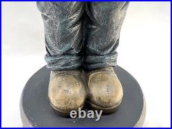 DOG Statue Figurine EGGS Chicken Basket Tall Textured Blue RARE VTG Humor Funny