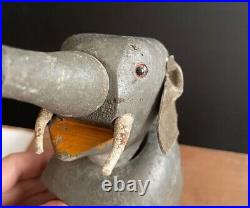 Early Schoenhut GLASS EYE Elephant Humpty Dumpty Circus Antique Wood Toy