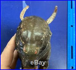 Early Schoenhut Wooden Toy Buffalo Bison From Circus Set Vintage Antique Old