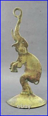 Elephant BRASS doorstop paperweight GREAT old PATINA circus animal Antique 12.5