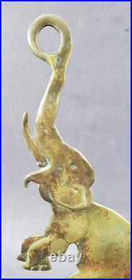 Elephant BRASS doorstop paperweight GREAT old PATINA circus animal Antique 12.5