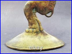 Elephant BRASS doorstop paperweight GREAT old PATINA circus animal Antique 12.5