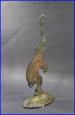 Elephant BRASS doorstop paperweight GREAT old PATINA circus animal Antique 12.5