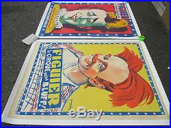 FRENCH CIRCUS antique clown poster litho vtg museum painting theatre cirque art