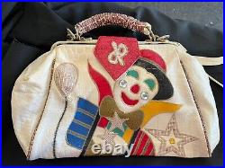 FUNKY VTG 80's Satchel Handbag Patchwork Circus CLOWNCore Coulrophilia Clown Luv