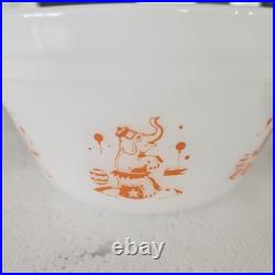 Federal Glass Circus Mixing Bowl Set Of 3, Elephant, Clown, Caged Tiger