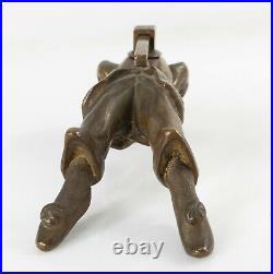Fine Antique French Bronze Cigar Table Lighter Circus Performer Blowing Fire