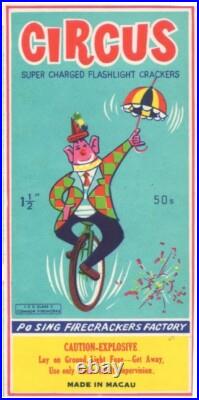 Firecracker Labels Antique 1960's Circus Clown Flashlight Original NOS Unused Firecracker Labels Antique 1960's Circus Clown Flashlight Original NOS Unused