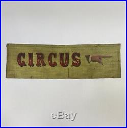 GENUINE vintage antique Sideshow Circus Banner freakshow side show finger point