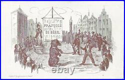 Gand Belgium Circus Bear Act Antique 19th C.'Porcelain' Clay-Coated Trade Card
