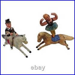 German Wooden & Composition Hand Painted Circus Play Set 1920's Antique