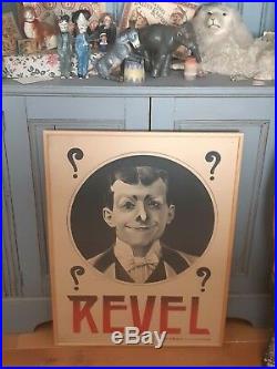 Great, antique French lithograph Theater poster REVEL, by A. Dupuis, 1900, framed