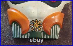 HUGE circus CLOWN Face HANGING Bust VTG chalkware 16.5 Premium carnival Prize