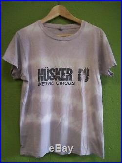 HUSKER DU METAL CIRCUS T-SHIRT TIE-DYED by GRANT HART LARGE 1980's BOB MOULD